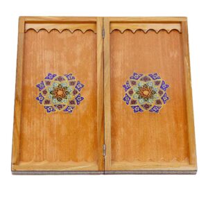 تخته نرد توراش بغل صاف 40 رو خاتم با مهره چوبی استاد سیف اللهی