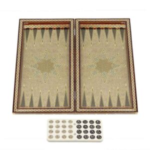 تخته نرد خاتم 50 تمام خاتم پشت گرد اعلاء با مهره و کیف استاد قضاوی