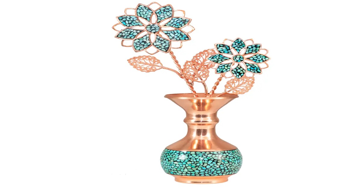 خرید گلدان فیروزه کوبی