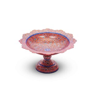 شیرینی خوری پایه دار مینا سایز 20 اسلیمی اثر استاد خادم