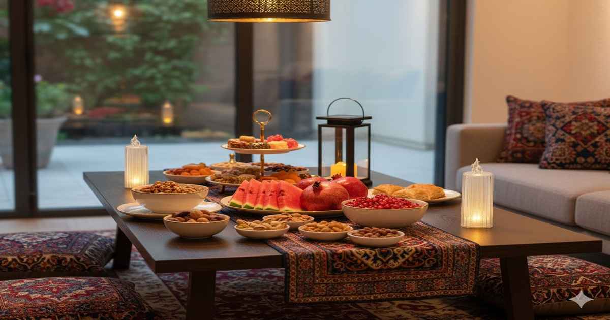 نورپردازی ملایم با شمع، فانوسهای مسی یا آباژورهای پارچهای، یک ایده تزیین خانه سنتی است.