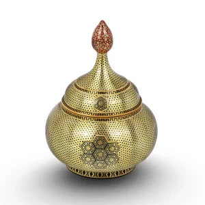 قندان سیبی 30 تمام خاتم هفت شمسه سفارشی اثر استاد قضاوی