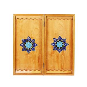 تخته نرد لب گرد خاتم 50 رونقاشی تو راش مهره خاتم اثر استاد سیف اللهی