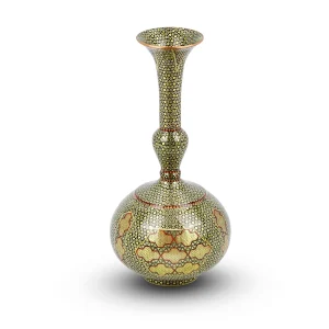 گلدان خاتم دالبری استخوانی کوچک اعلاء اثر استاد معمار